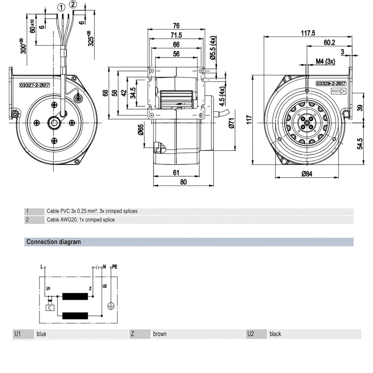 Radiallüfter Radialgebläse EBM PAPST G2E085-AA01-01
