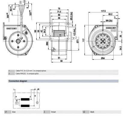 Radiallüfter Radialgebläse EBM PAPST G2E085-AA01-01