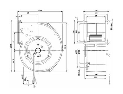 Radiallüfter Radialgebläse EBM PAPST G2E160-AY47-01