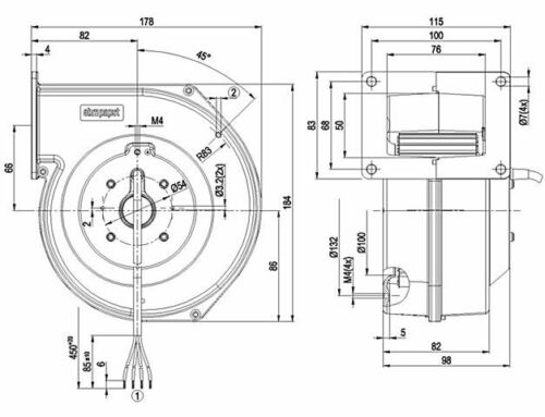 Radiallüfter Radialgebläse EBM PAPST G2E120-AR77-01