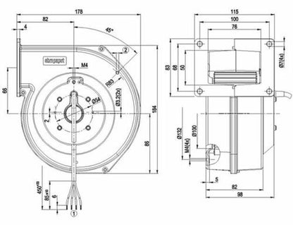 Radiallüfter Radialgebläse EBM PAPST G2E120-AR77-01