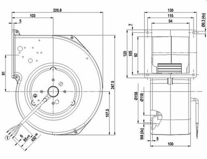 Radiallüfter Radialgebläse PAPST G2E140-AE77-01