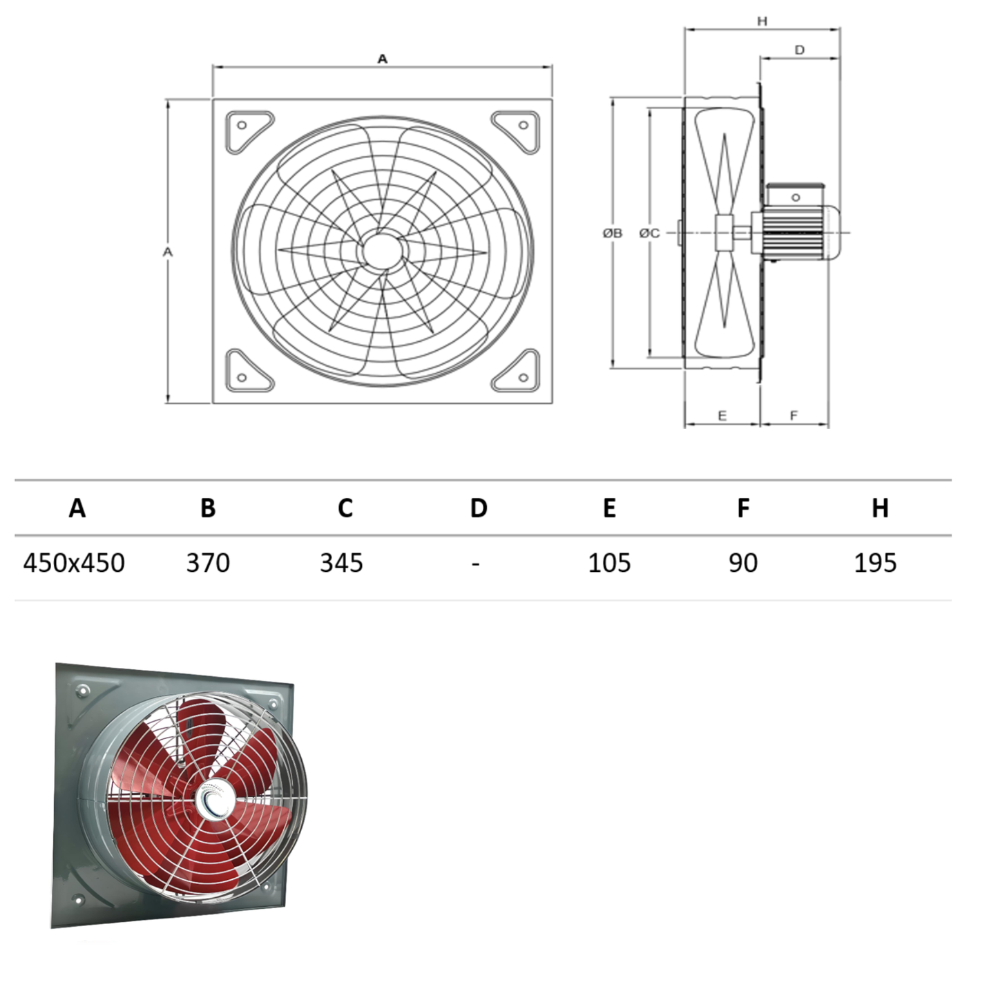 Industrie Axialventilator eckig (KSA)