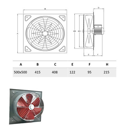 Industrie Axialventilator eckig (KSA)