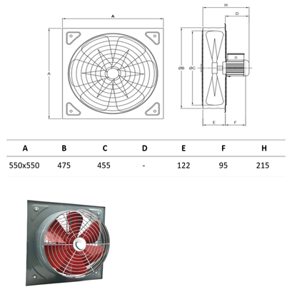 Industrie Axialventilator eckig (KSA)