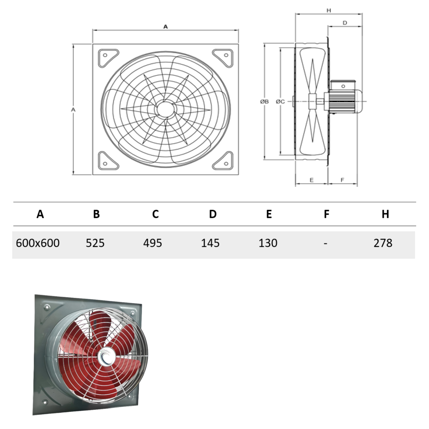 Industrie Axialventilator eckig (KSA)