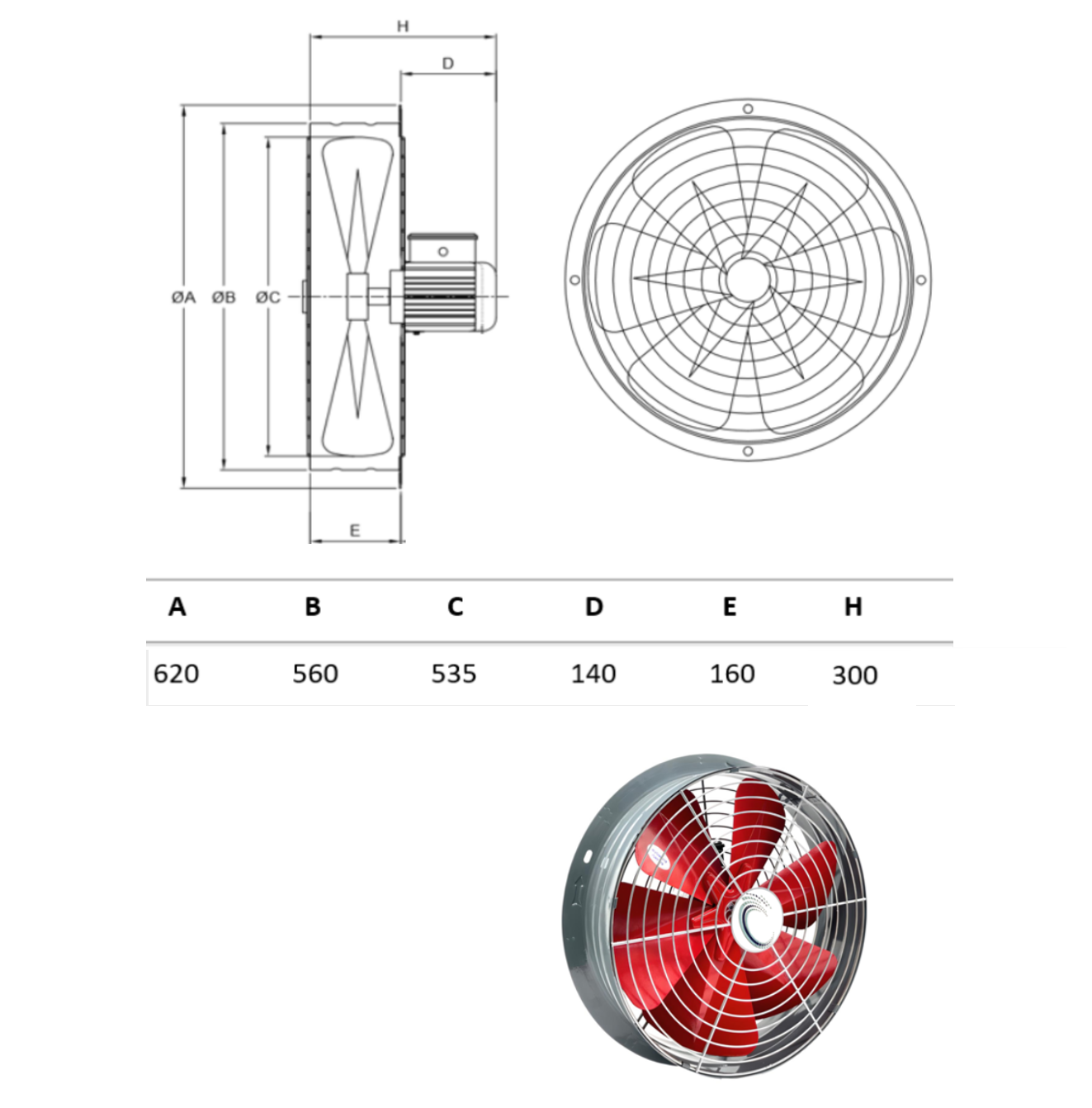 Industrie Axialventilator rund (YSA)