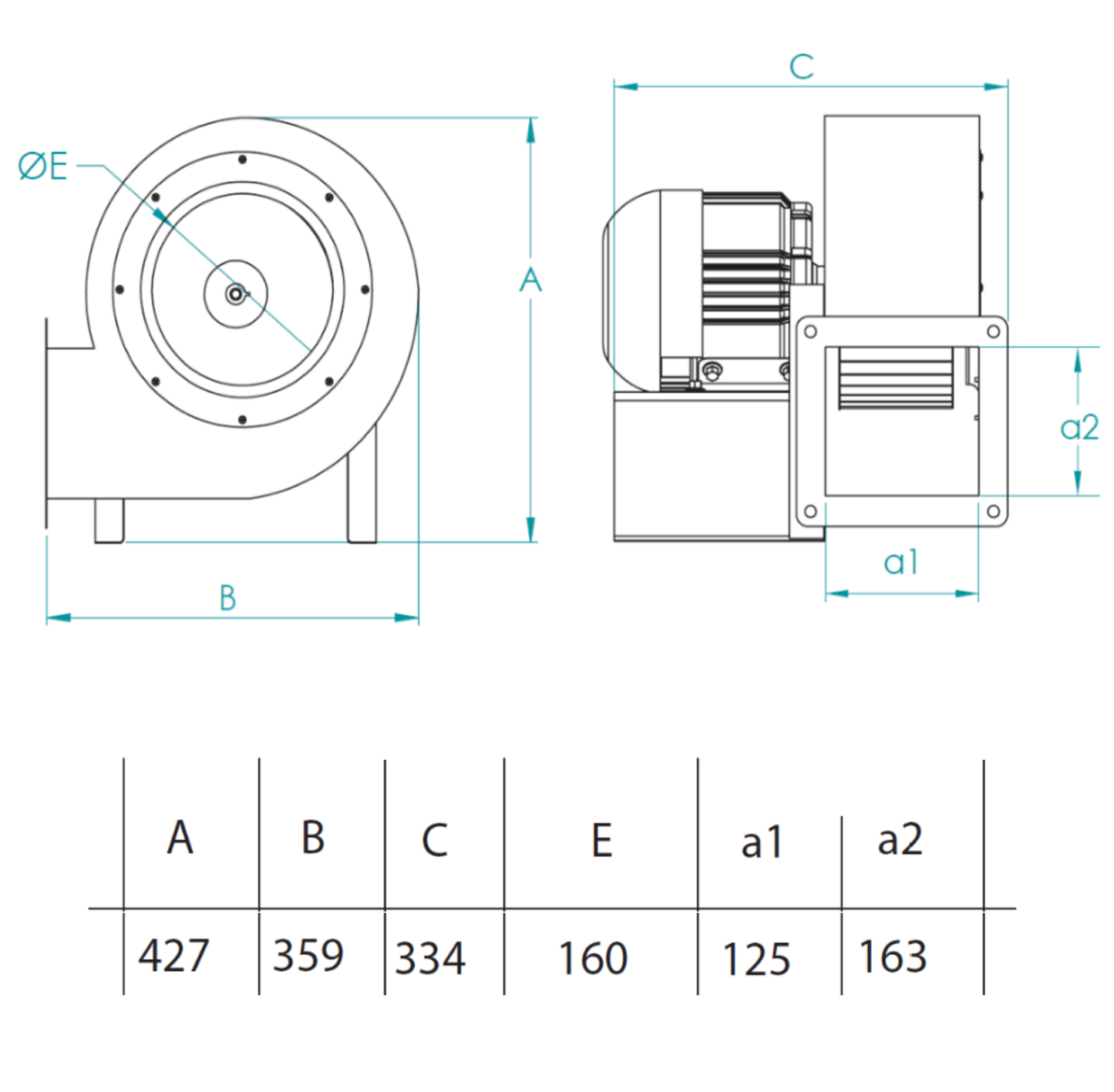 Industrie-Radialventilator 2600 m³/h – 230V
